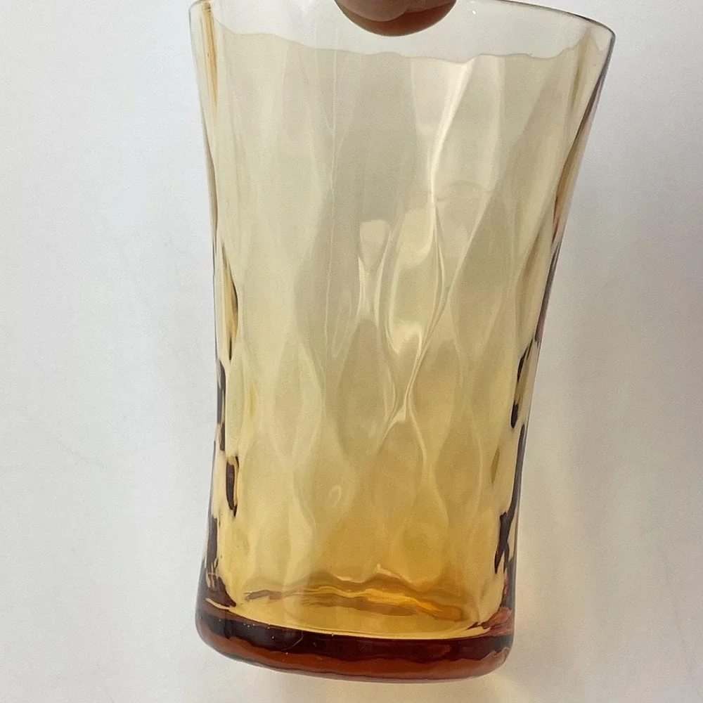 Vintage 1960s Amber Glass‎ Tumblers Set of 3 3.25